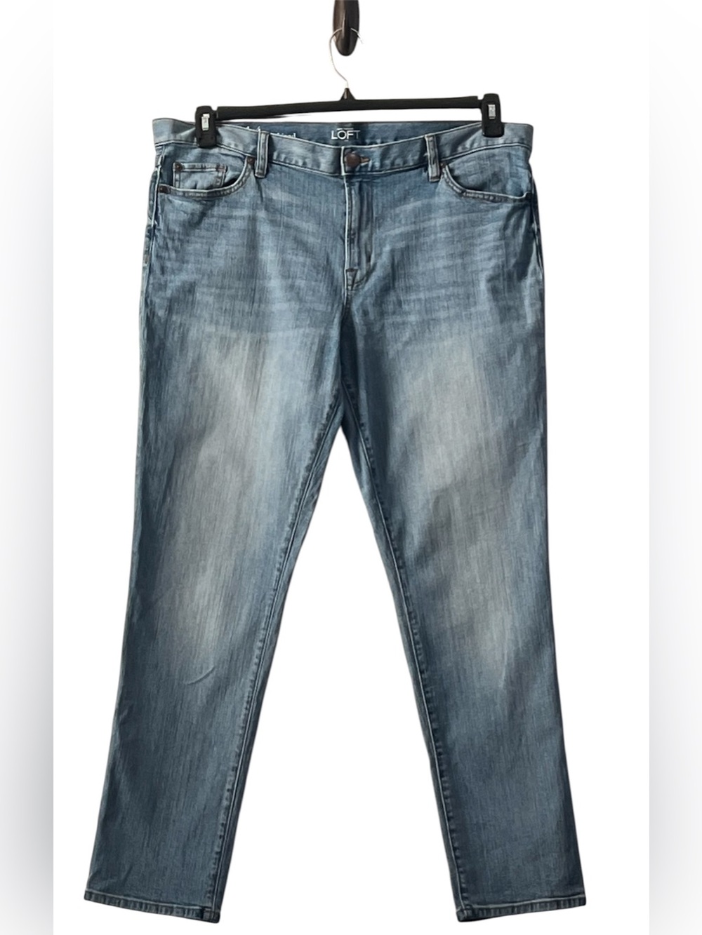 LOFT Faded Blue Straight-Leg Jeans, Size 4